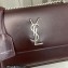 Saint Laurent sunset medium chain bag in smooth leather 442906 Burgundy/Silver