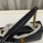 Saint Laurent sunset medium chain bag in crocodile-embossed shiny leather 442906 Black/Gold