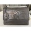 Saint Laurent sunset medium chain bag in crocodile-embossed shiny leather 442906 Gray/Silver