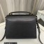 Saint Laurent cassandra mini top handle bag in grain de poudre embossed leather 623930 Black