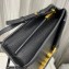 Saint Laurent cassandra mini top handle bag in grain de poudre embossed leather 623930 Black