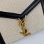 Saint Laurent cassandra mini top handle bag in canvas and smooth leather 623930 Black