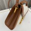 Saint Laurent cassandra mini top handle bag in canvas and smooth leather 623930 Brown