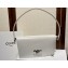 Celine Trapeze Triomphe Bag In Shiny Calfskin White 2023