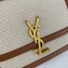 Saint Laurent solferino small satchel bag in canvas and smooth leather 634306 Brown