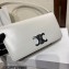 Celine Trapeze Triomphe Bag In Shiny Calfskin White 2023