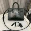 Saint Laurent Sac De Jour Nano Bag in embossed crocodile shiny leather 392035 Green