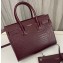 Saint Laurent Sac De Jour Baby Bag in embossed crocodile shiny leather 421863 Burgundy