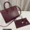 Saint Laurent Sac De Jour Baby Bag in embossed crocodile shiny leather 421863 Burgundy