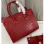 Saint Laurent Sac De Jour Baby Bag in embossed crocodile shiny leather 421863 Red