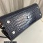 Saint Laurent Sac De Jour Baby Bag in embossed crocodile shiny leather 421863 Blue