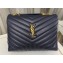 Saint Laurent loulou medium chain bag in quilted "y" leather 459749/574946 Blue/Gold