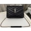 Saint Laurent loulou small chain bag in quilted "y" leather 494699 Black/Silver