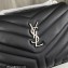 Saint Laurent loulou small chain bag in quilted "y" leather 494699 Black/Silver