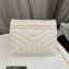 Saint Laurent loulou small chain bag in quilted "y" leather 494699 White/Silver