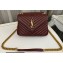 Saint Laurent college medium chain bag in quilted leather 600279/487213 Burgundy/Gold