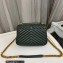 Saint Laurent college medium chain bag in quilted leather 600279/487213 Dark Green/Gold