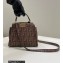 Fendi Peekaboo Iconic Mini Bag in FF glazed fabric with inlay Brown 2023