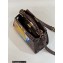 Fendi Peekaboo Iconic Mini Bag in FF glazed fabric with inlay Brown 2023