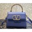 Valentino VSLING small calfskin Handbag Blue With jewel handle 2023