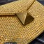 Valentino ONE STUD shoulder bag EMBROIDERED With all-over rhinestones Gold 2023