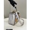 Fendi Peekaboo Iconic Mini Bag in FF glazed fabric with inlay White 2023