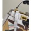 Fendi Peekaboo Iconic Mini Bag in FF glazed fabric with inlay White 2023