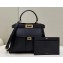 Fendi Peekaboo ISeeU Medium Bag with Baguette Pocket Black 2023
