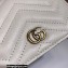 Gucci GG Marmont card case wallet 466492 White