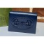 Gucci Horsebit 1955 card case wallet brass hardware 621887 Blue