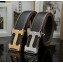 Hermes Width 3.8cm Calfskin Leather Belts Black/Gold 2018