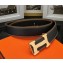 Hermes Width 3.8cm Calfskin Leather Belts Black/Gold 2018