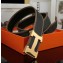 Hermes Width 3.8cm Calfskin Leather Belts Black/Gold 2018