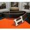 Hermes Width 3.8cm Calfskin Leather Belts Black/Silver 2018