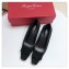 Roger Vivier Heel 4.5cm Patent Leather Buckle Checker Pump Black 2018