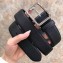 Prada Width 3.4cm Calfskin Grained Belts Black 2018