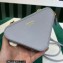 Prada Shearling and Saffiano leather mini-pouch Bag 1NR015 Gray