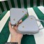 Prada Shearling and Saffiano leather mini-pouch Bag 1NR015 Gray