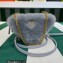 Prada Shearling and Saffiano leather mini-pouch Bag 1NR015 Gray