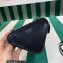 Prada Embellished satin and leather mini-pouch Bag 1NR015 Black