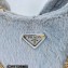 Prada Shearling Mini Hobo Bag 1BC204 Gray