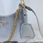 Prada Shearling Mini Hobo Bag 1BC204 Gray