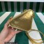 Prada Embellished satin and leather mini-pouch Bag 1NR015 Gold