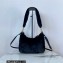 Prada Shearling Mini Hobo Bag 1BC204 Black