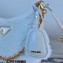 Prada Shearling Mini Hobo Bag 1BC204 White