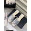 Chanel Camellia Embossed Logo Flat Mules Silver 2023
