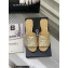 Chanel Camellia Embossed Logo Flat Mules Gold 2023