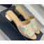 Chanel Camellia Embossed Logo Flat Mules Gold 2023