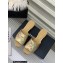 Chanel Camellia Embossed Logo Flat Mules Gold 2023