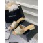 Chanel Camellia Embossed Logo Flat Mules Gold 2023